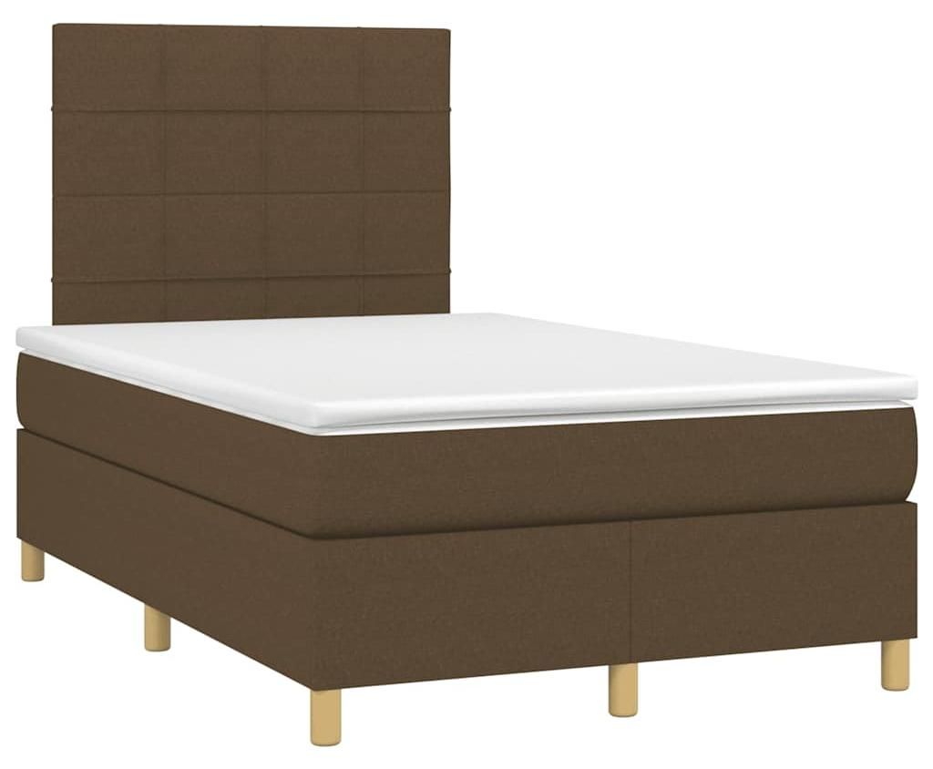vidaXL Boxspringbett mit Matratze Dunkelbraun 120x190 cm Stoff