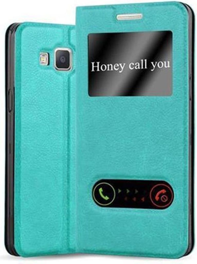 Cadorabo Schutzhülle für Samsung Galaxy A3 2015 Hülle in Türkis Handyhülle Book Case Cover Etui
