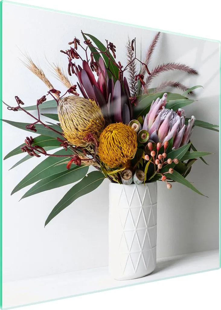 Copri Piano Cottura Vetro 50x52 Fiori | Tagliere Vetro Decorativo