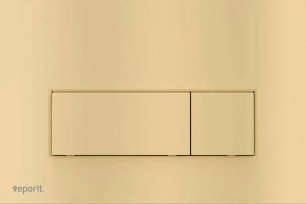 veporit Betätigungsplatte SQUARE Platte gold matt / Taster gold matt mit Anti-Fingerprint und Antibakteriell