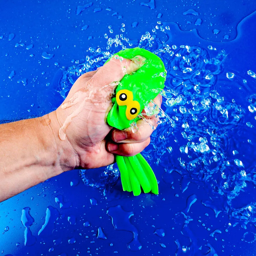 Bombe à eau réutilisable en mousse douce - Pieuvre 7 cm - Lot multicolore - 2