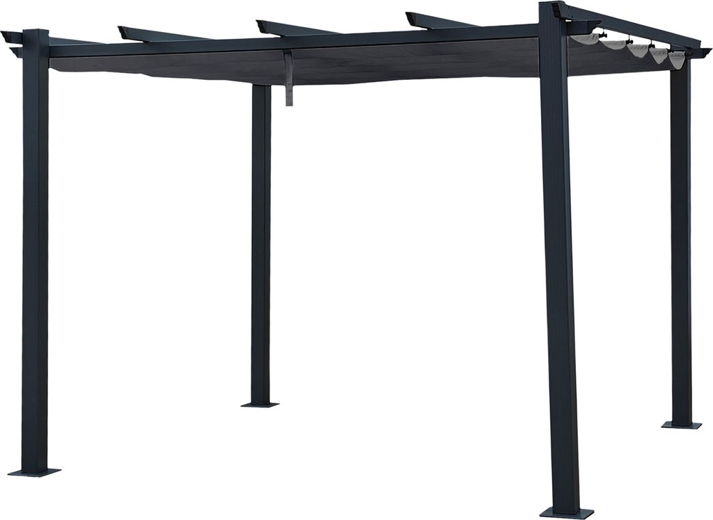 Freistehende Pergola 3 × 3m CASSIS grau - Aluminiumstruktur Produktbild 