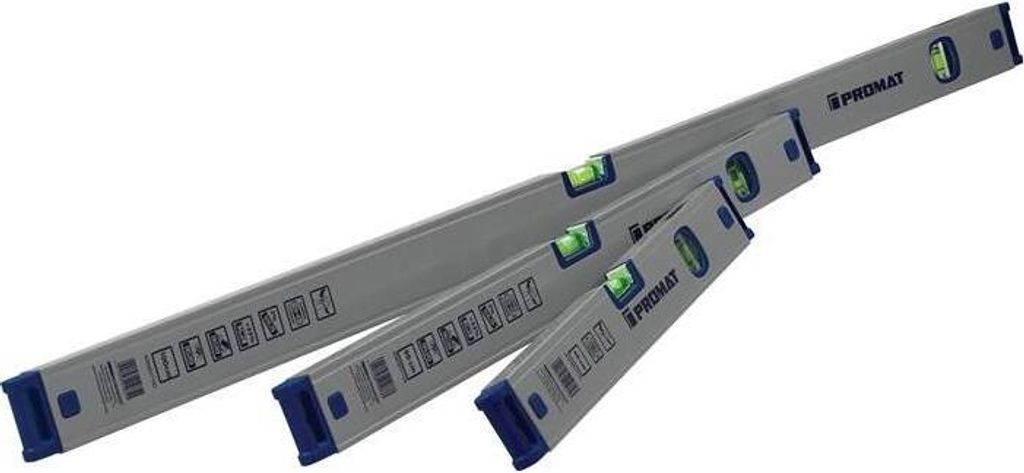 3-teiliges Wasserwaagen-Set aus Aluminium 40, 60, 100 cm mit Spiegellibelle