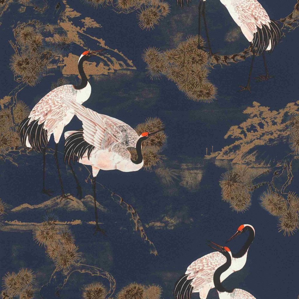 Rasch | Selection | 461909 | Vliestapete | Muster & Motive | 10.05 x 0.53 m | Blau | Gold | Wohnzimmer | Flur | Büro | K