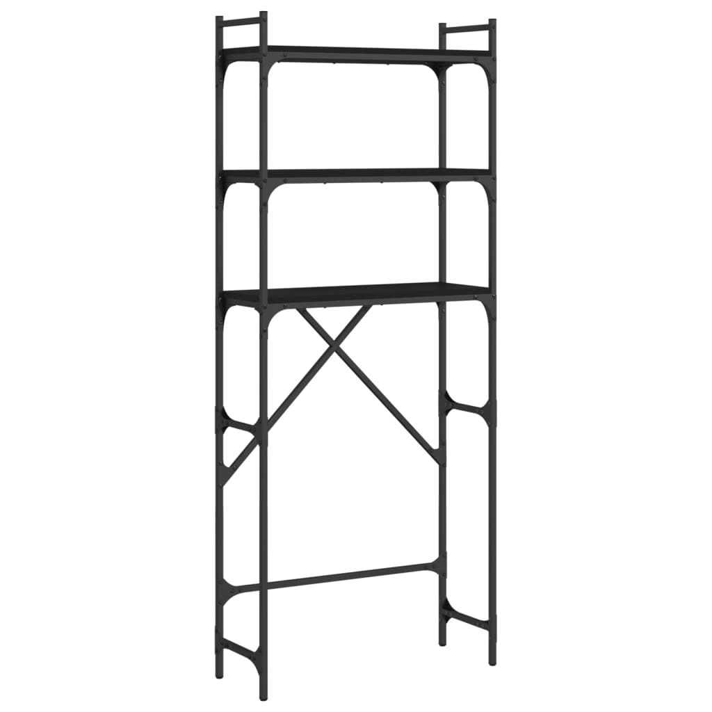 vidaXL Waschmaschinenregal Schwarz 67x25x163 cm Holzwerkstoff