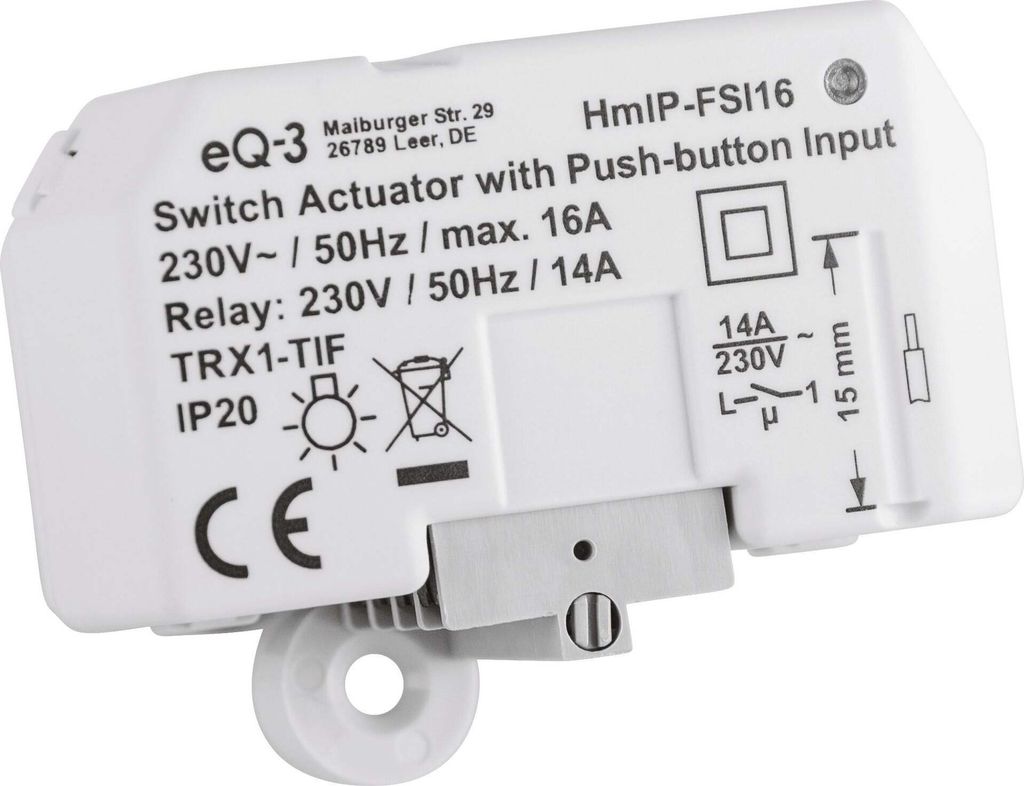 Homematic IP Schaltaktor mit Tastereingang (16 A) HmIP-FSI16, Unterputz
