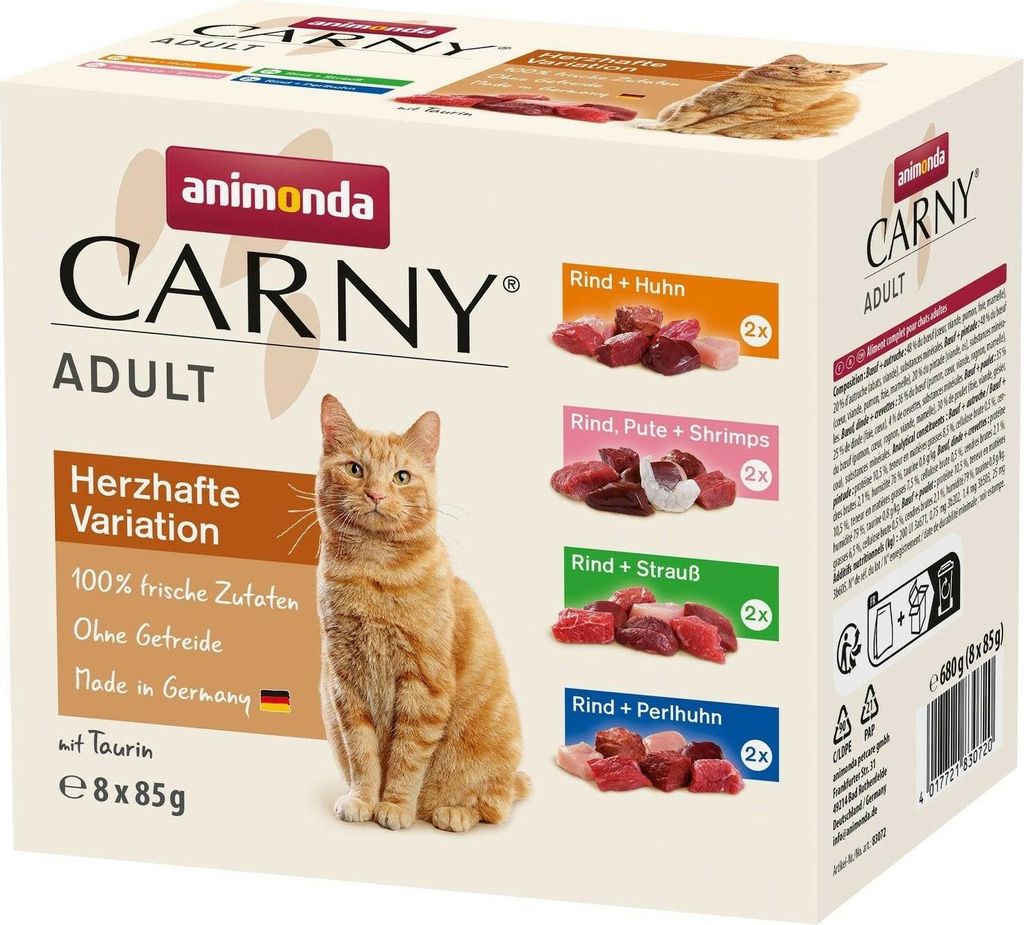 ANIMONDA Carny Adult Mix - nassfutter für Katzen - 8x85g Produktbild 