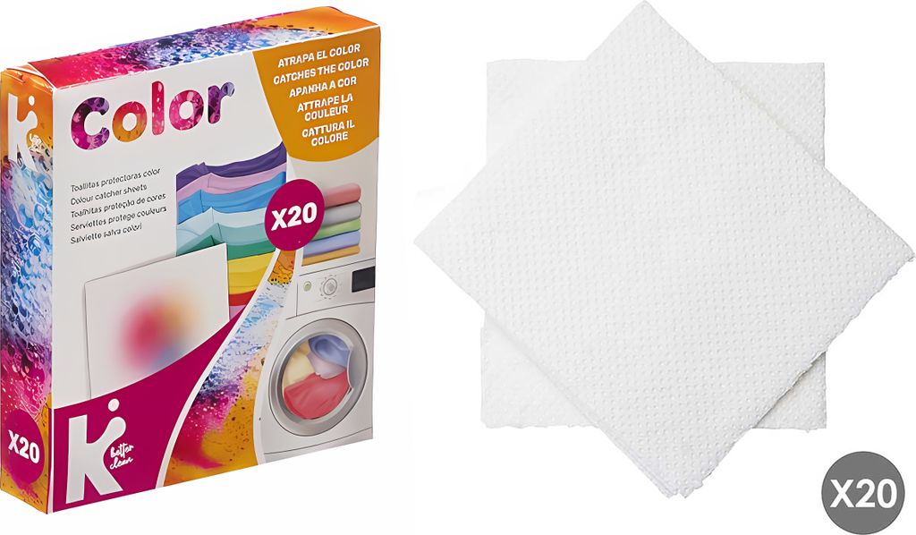 20 FARBFANGTÜCHER Set für bunte Wäsche Farbfang Kleidung Schutz gegen Verfärbung Vergrauung (Für bunte Wäsche-16)