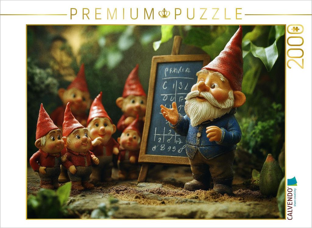 CALVENDO Puzzle Die geheime Schule der Gartenzwerge | 2000 Teile Lege-Größe 90x67cm Foto-Puzzle für glückliche Stunden