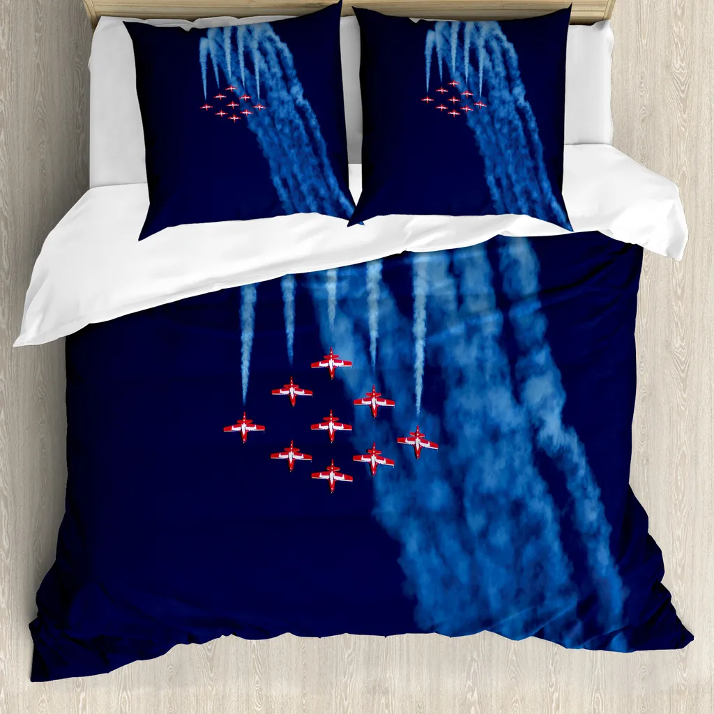 Copripiumino ABAKUHAUS Canadesi Matrimoniale Anallergico Blu Rosso