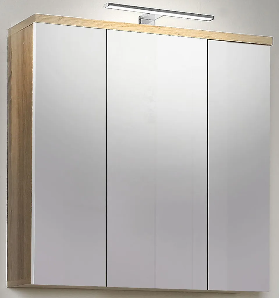 Armoire de toilette Aggi en chêne Sonoma 68,6 x 68,1 x 20 cm Miroir
