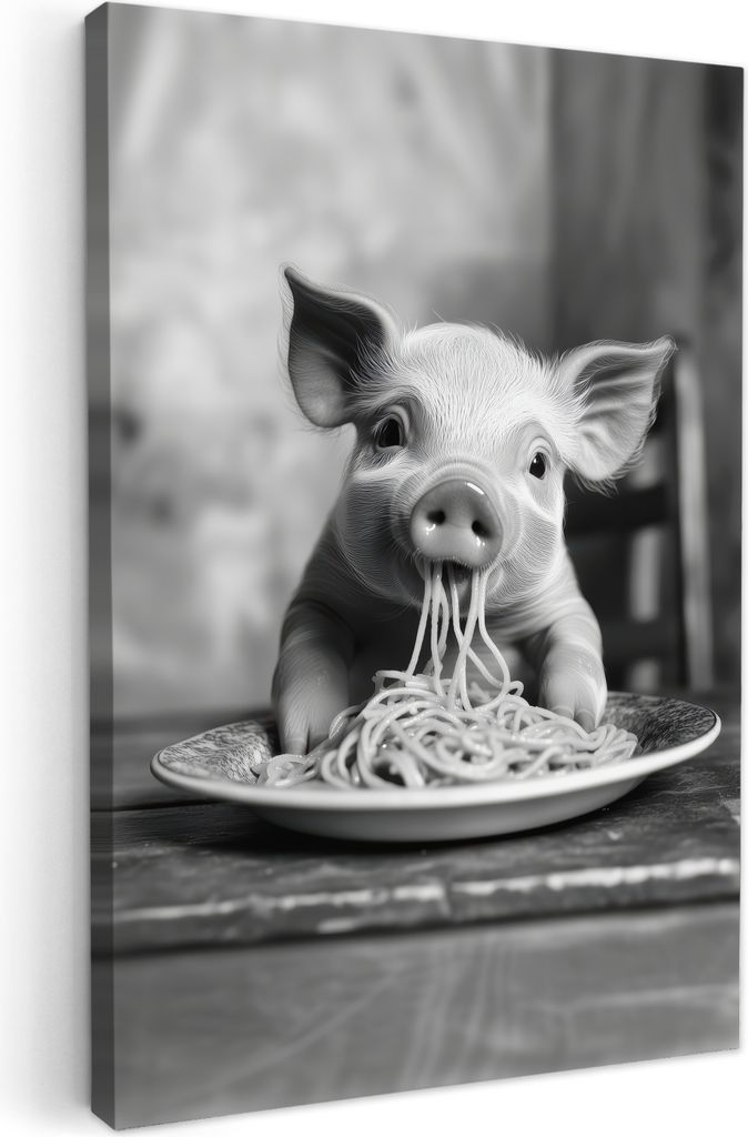Leinwand Bilder 40x60 cm - Tiere, Komisch - Schwein, Wandbilder, Wanddeko Wohnzimmer, Bild