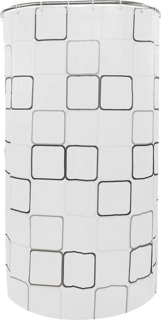 Duschvorhangstange, Edelstahl, ausziehbare Endlänge 0,9-1,3m, nicht ausziehbare Endlänge 1m, Durchmesser 2,2cm, Vorhanggröße 2,4m x 1,8m