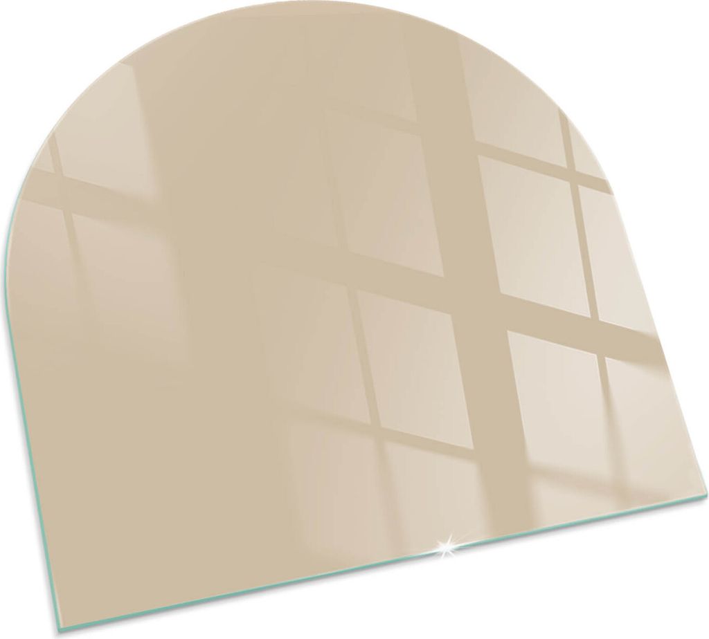 Farbe Beige – Glasbodenplatte für – Kaminofen – Kaminplatte Glas – Schutzglas – Funkenschutzplatte –Glasbodenplatte Feuerfeste – Hit...