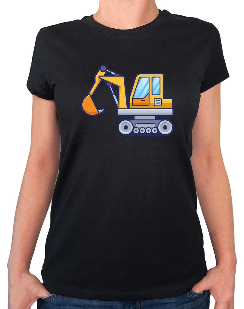 Huuraa Damen T-Shirt Bagger Comic XL Black Bio Baumwolle Fairtrade Damenshirt Geschenkidee