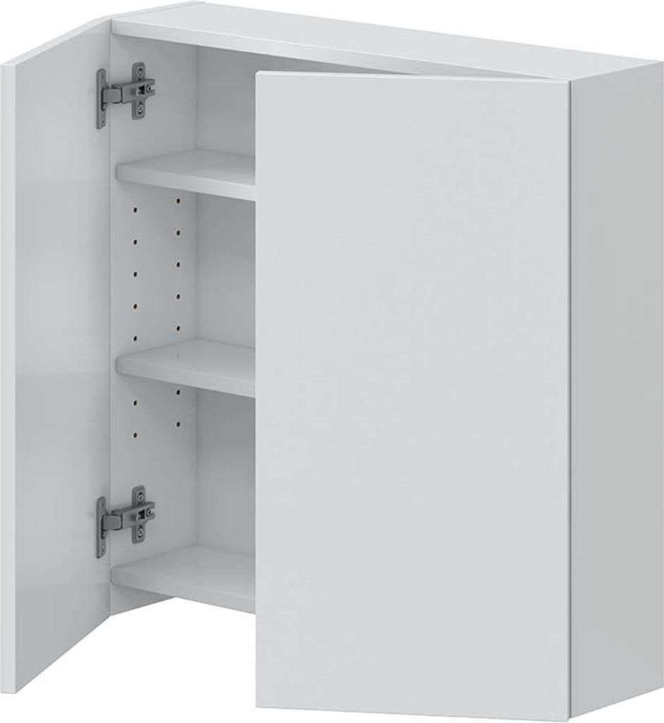 Hängeschrank >DESTAL< 2 Türen, 2 Böden, in Weiß Zdjęcie produktu 