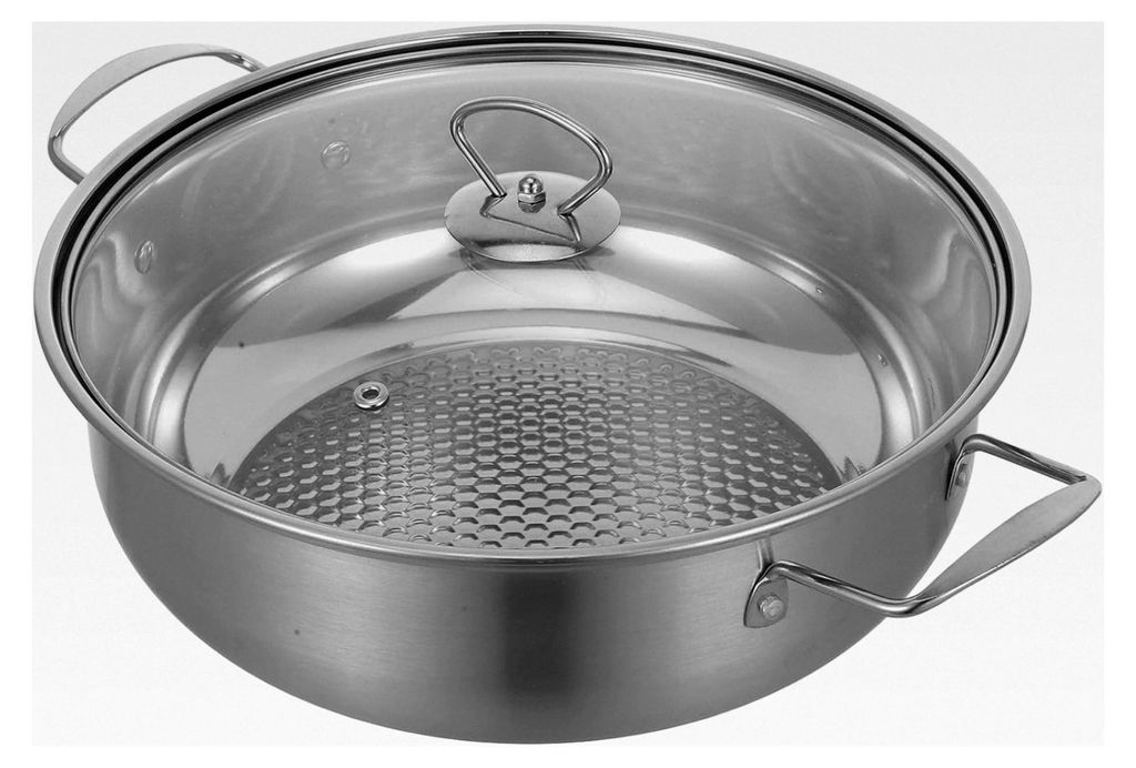 Edelstahl Suppentopf mit Dickem Boden 28cm Polierte Oberfläche Gleichmäßige Wärmeverteilung für Haushalt und Gastronomie