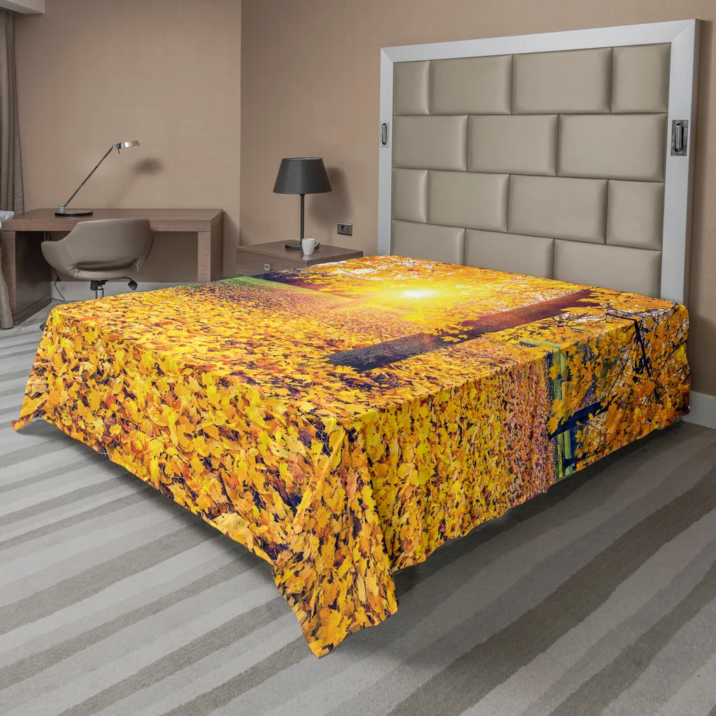 Drap supérieur doux motif nature automnale 275x260 cm lavable et résistant