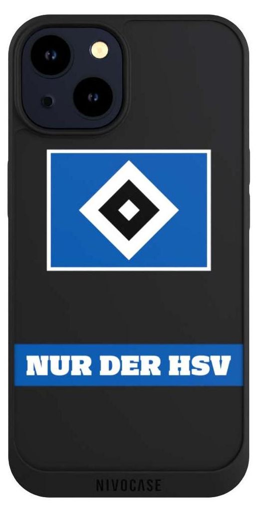 NIVOCASE Handyhülle für Apple iPhone 14 Hülle NIVOpure Case Schwarz HSV Hamburger SV Statement
