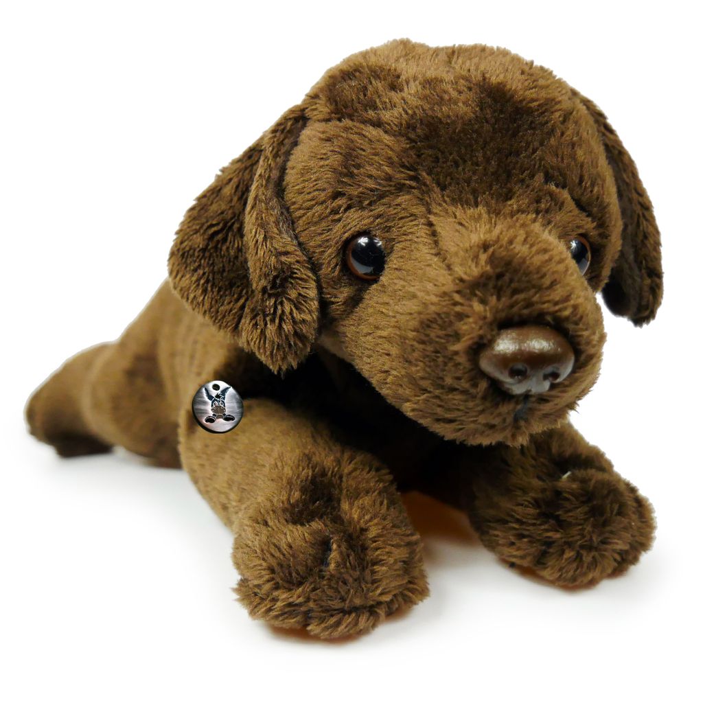Stofftier brauner Labrador sitzend Hund Leine Plüschtier ca. 24 cm Chocolate 