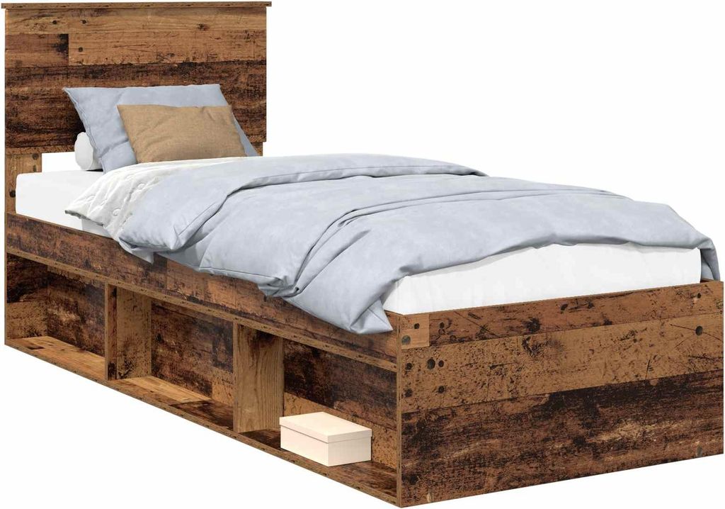 Bettrahmen Altholz 75 x 190 cm Massives Kiefernholz