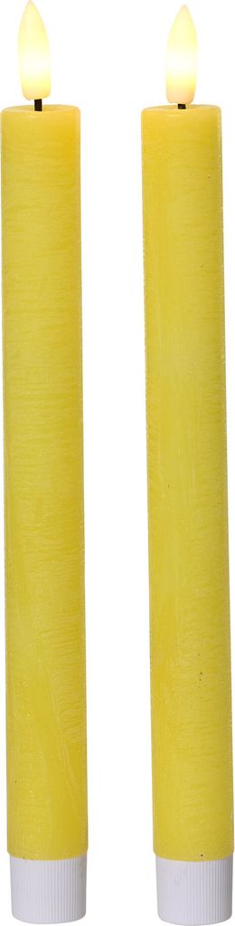 2x LED Kerzen 14,5cm Mit Timer - Echtwachs Flackernd Warmweiß