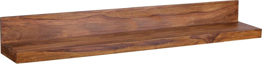 Wandregal MUMBAI Massiv-Holz Sheesham Holzregal 140 cm Landhaus-Stil Hänge-Regal Echt-Holz Wand-Board Natur-Produkt