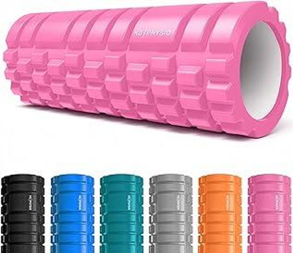 Faszienrolle Wirbelsäule, Rücken & Beine - 3-Zonen Massageroller (Weich/Mittel/Intensiv), EVA Foam Roller, Faszienrolle Rücken, Yoga Rolle zum W...