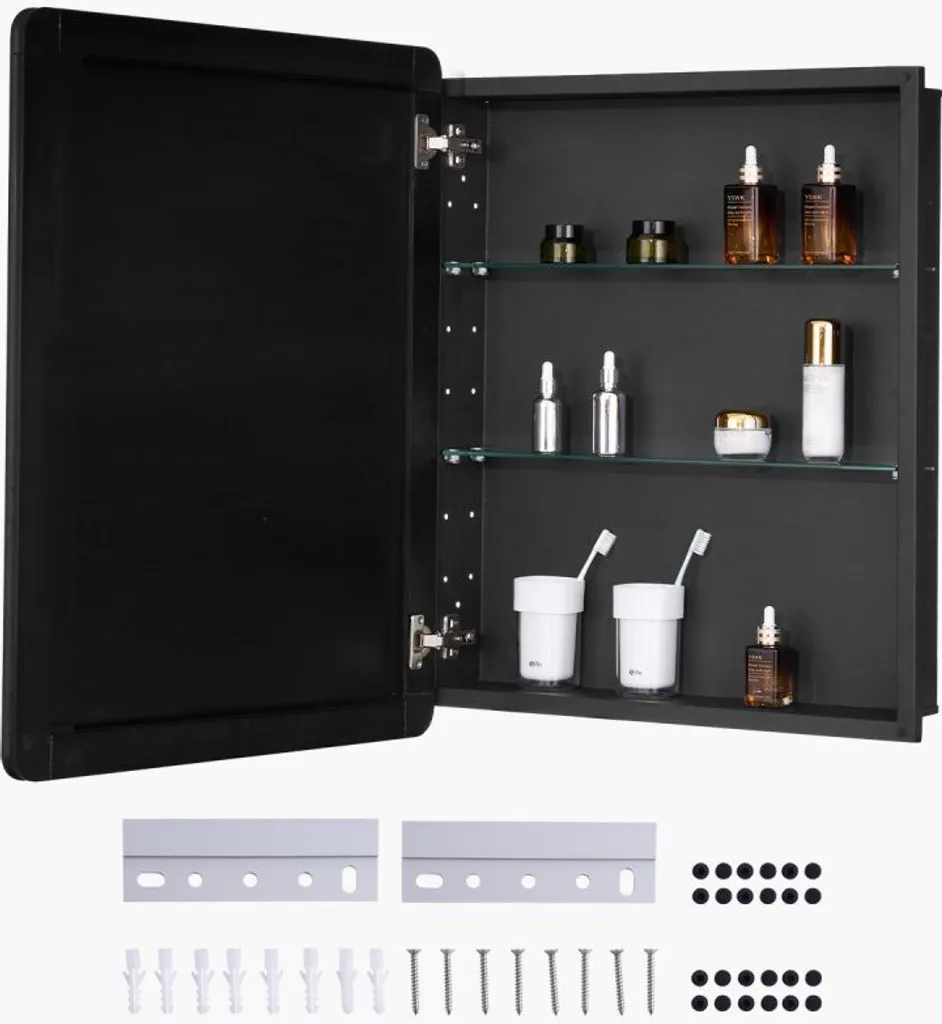 Armoire à pharmacie avec miroir 610x126x762mm - Rangement mural salle de bain