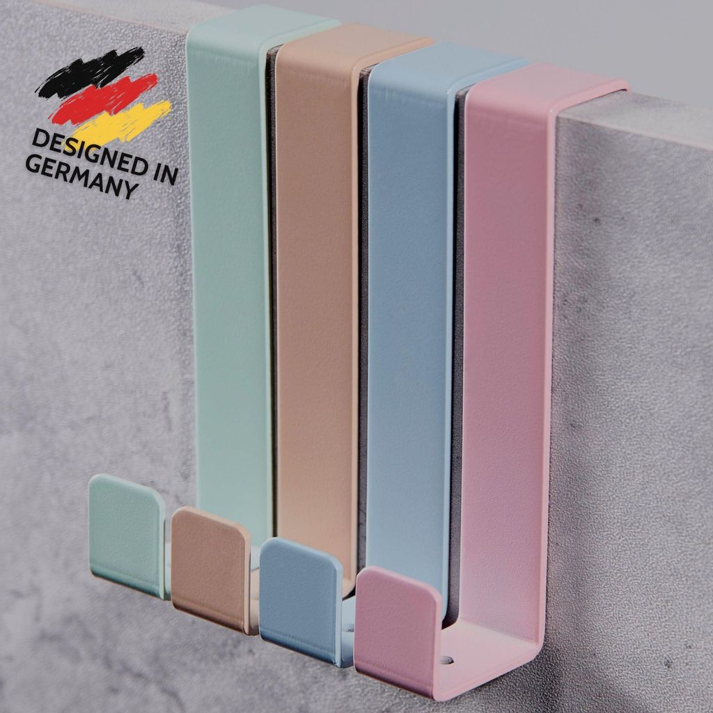 DEKAZIA® Türhaken Rosa Edelstahl selbstklebend | 4er Set Produktbild 