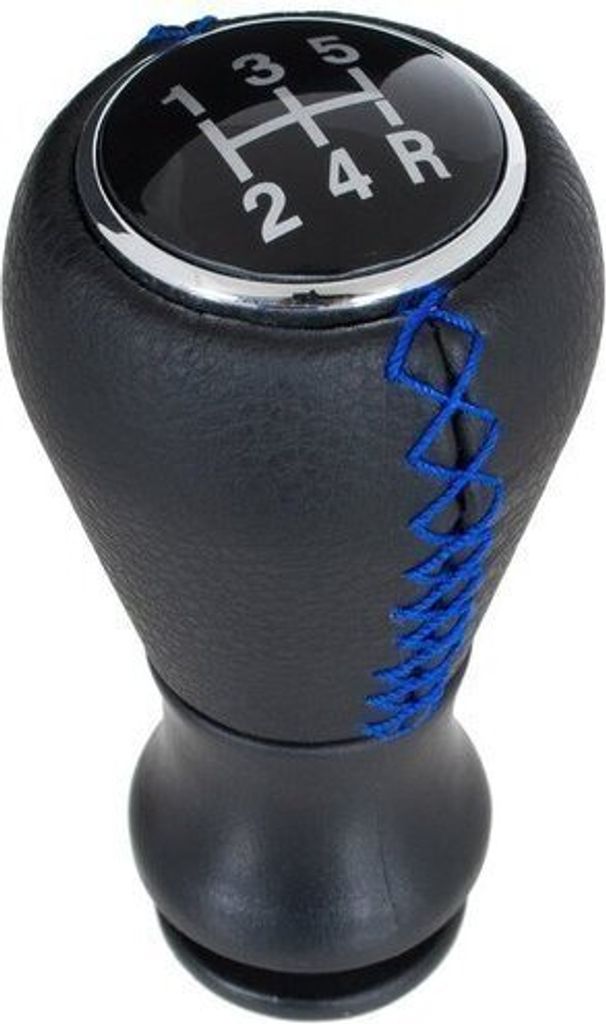 Schaltknauf 5-Gang Schwarz Naht Blau für Peugeot 2008 II 3008 5008 Partner Tepee