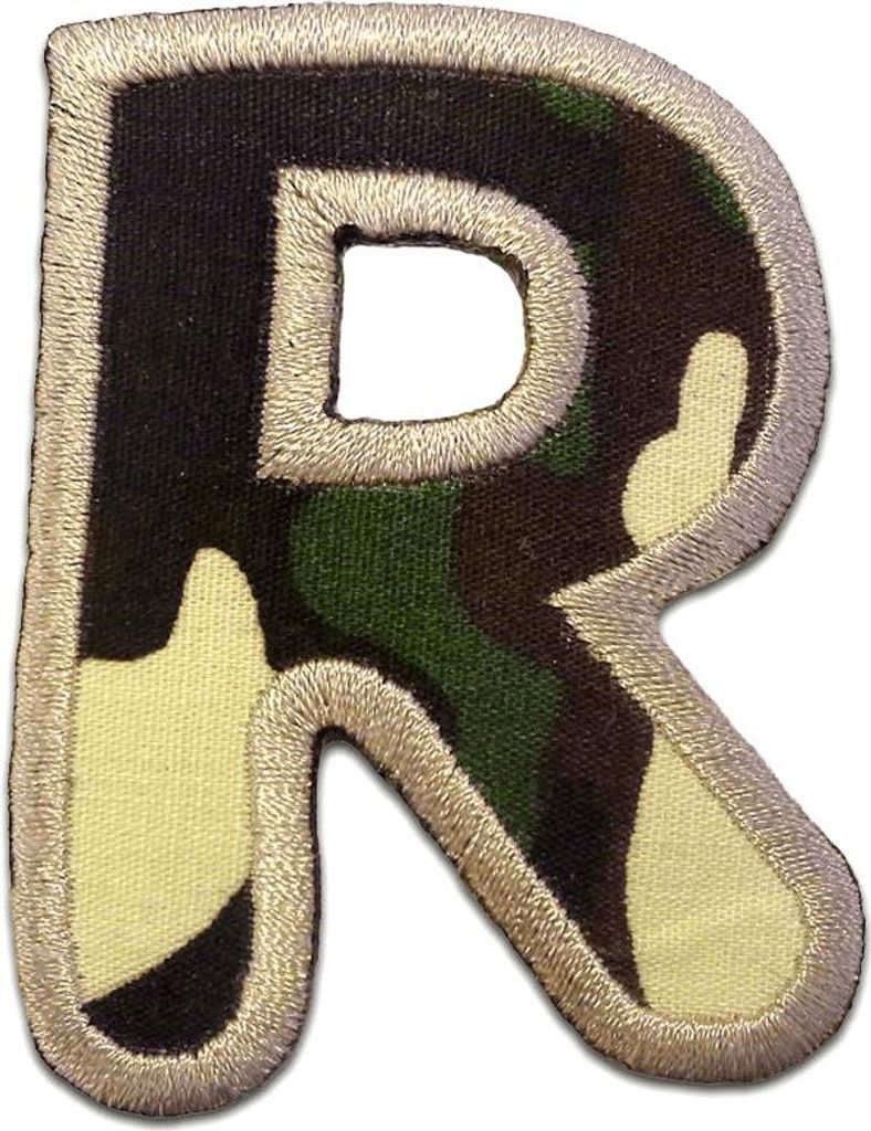 Buchstabe R - 6.2x4.8cm: Alphabet Buchstaben Einzeln Auswählbar - Aufnäher, Bügelbild, Aufbügler, Applikationen, Patches, Flicken, Zum Aufbügeln