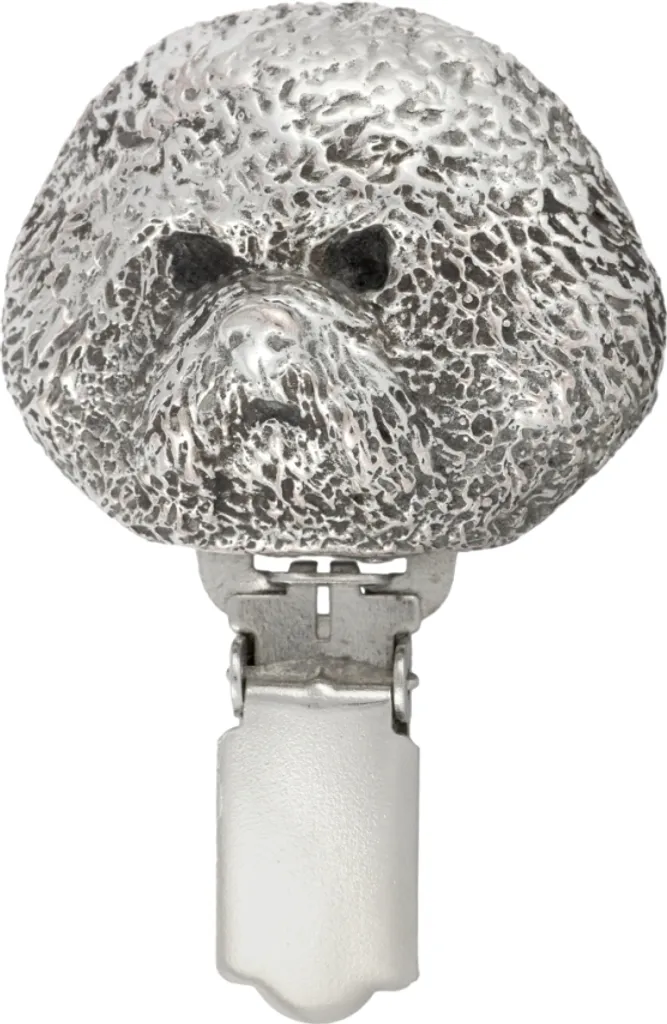 Porta Numero Gara Canina Bichon Frisé Spilla Argento Art-Dog