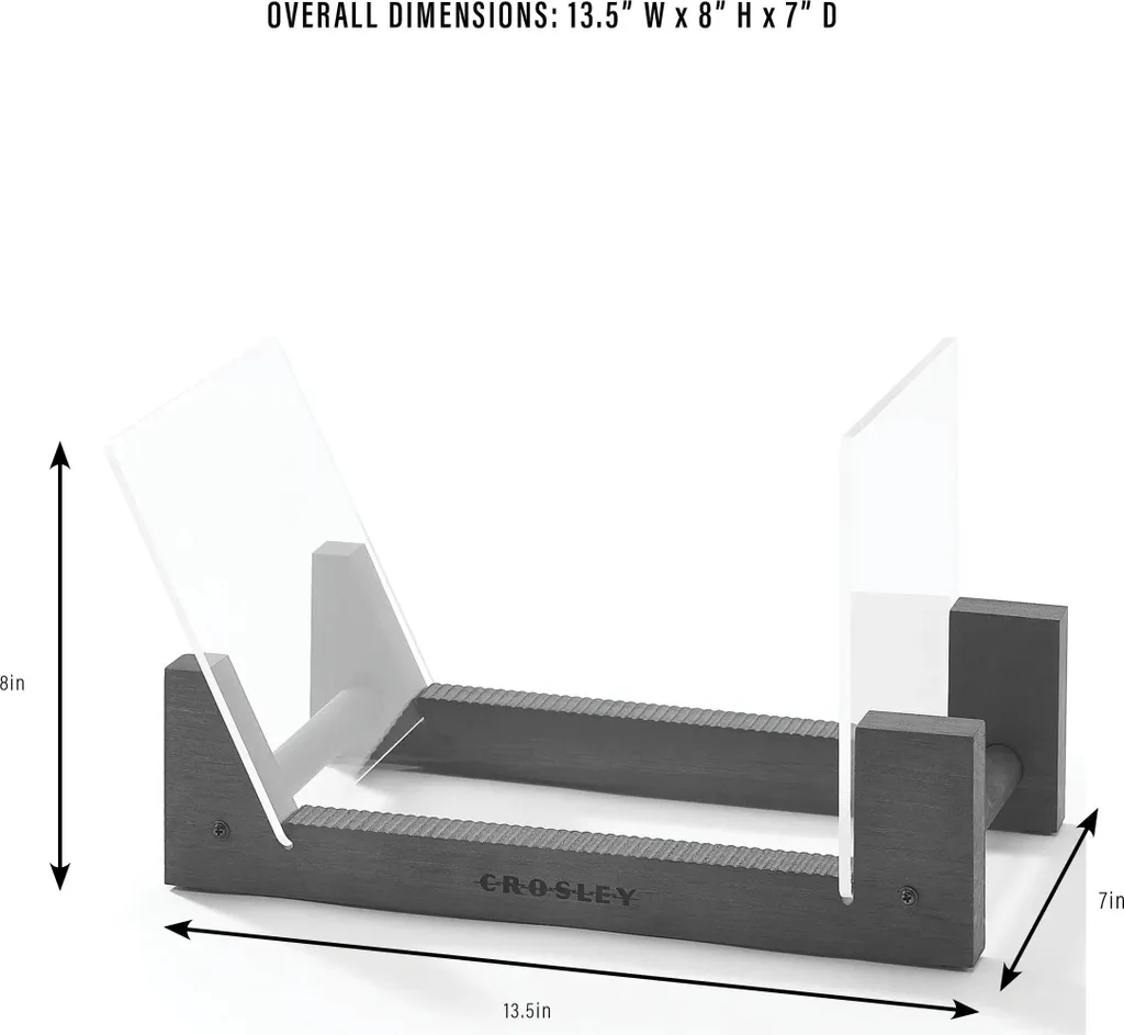 Présentoir à disques Crosley robuste avec finition bois pour vos albums - 4