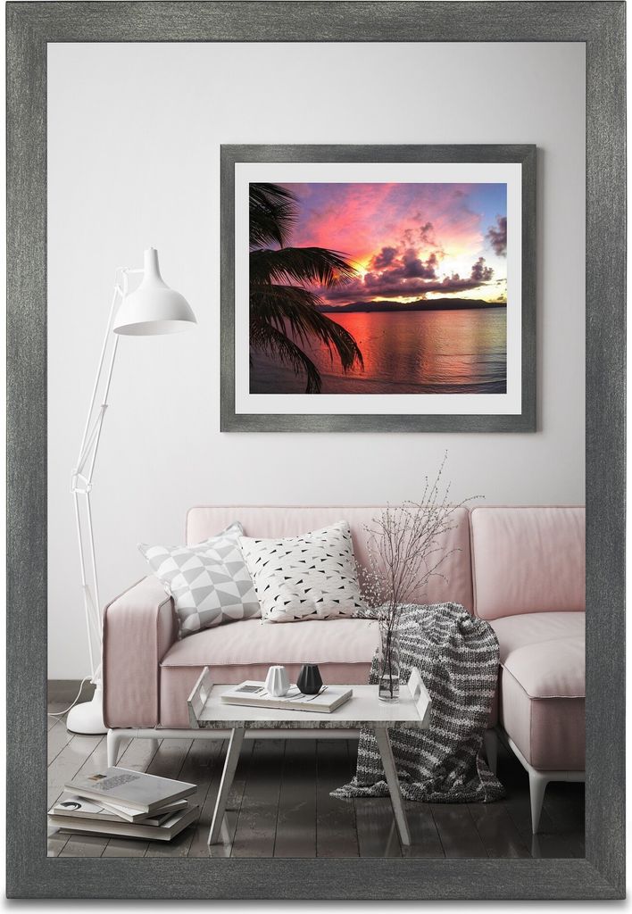 Bilderrahmen Foto Poster Rahmen Alice Holz MDF Stahl 80x100 cm