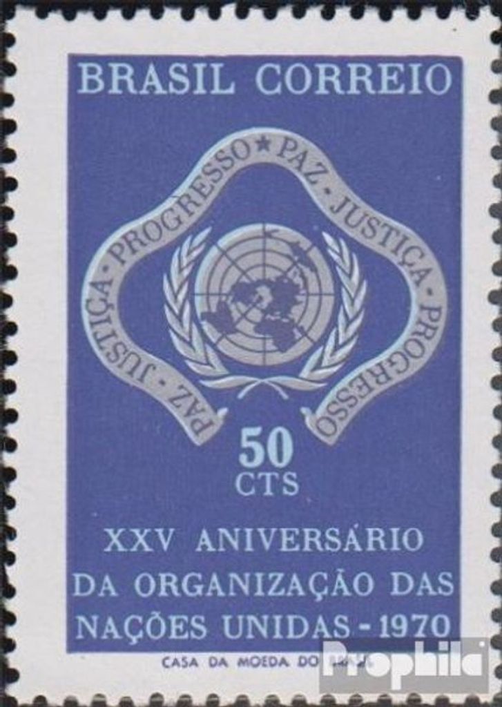 Briefmarken Brasilien 1970 Mi 1269 (kompl.Ausg.) un 25 Jahre UNO