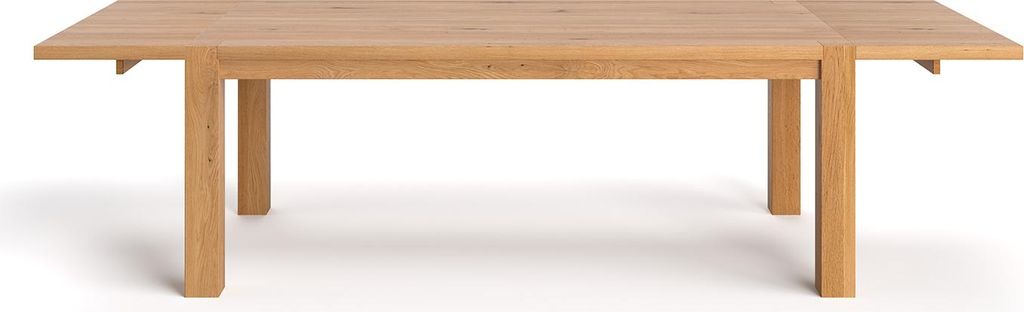 Ausziehbarer Gustav-Tisch aus Massivholz, 160x100 cm + Tischverlängerungen 2x50 cm, Eiche, Skandinavisch