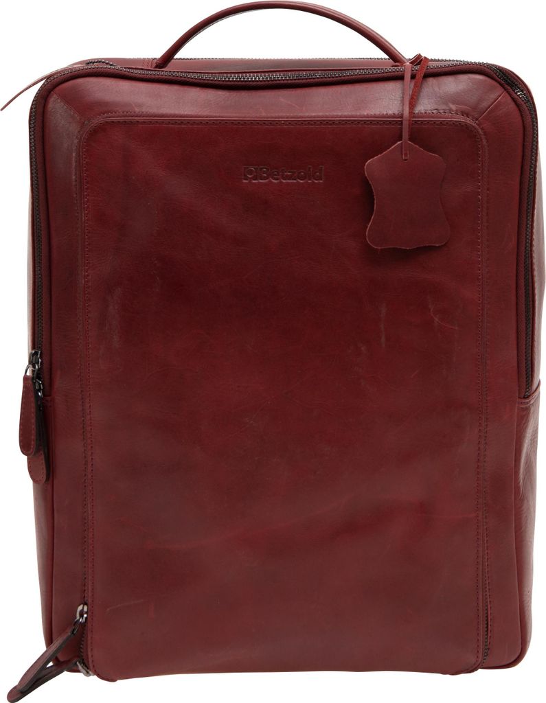 Betzold Lehrer-Rucksack Jumba aus Leder, Farbe: rot