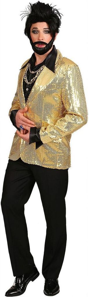 Paillettenjacke Gold Showman für Herren Gr. 48-58 Casino Fasching Karneval Mottoparty Kostüm-Zubehör glitzernd
