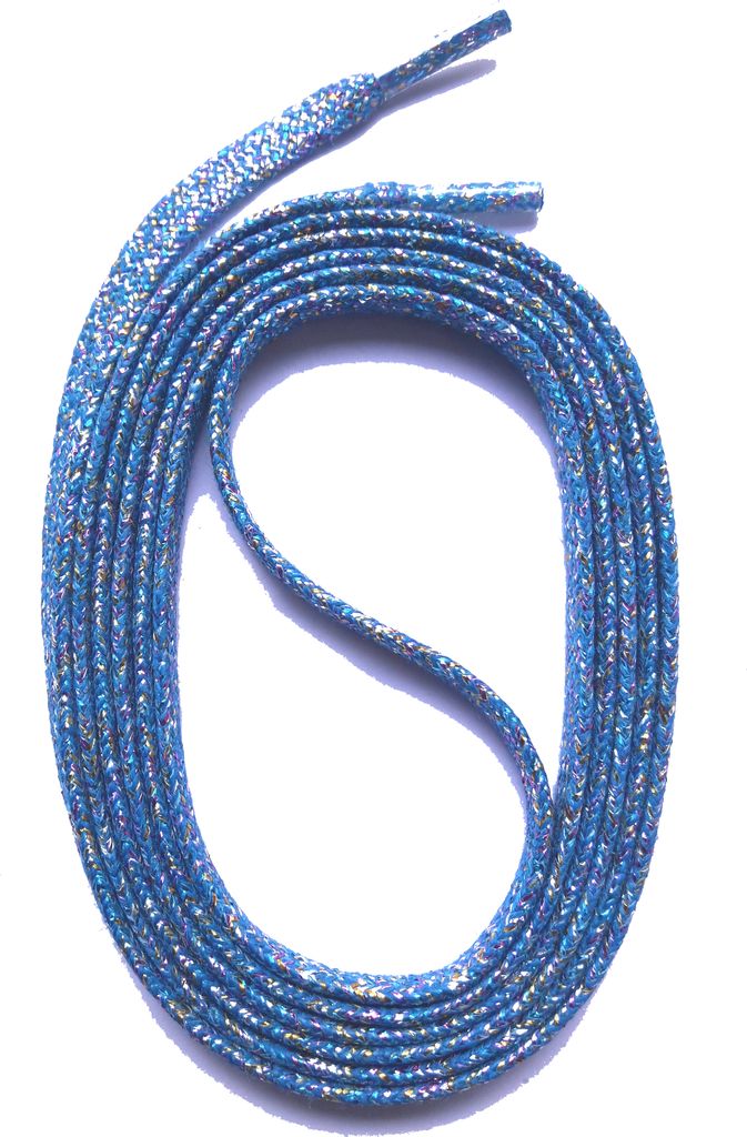 SNORS Glitzer Schnürsenkel flach - TÜRKIS - 5mm - 130cm Produktbild 