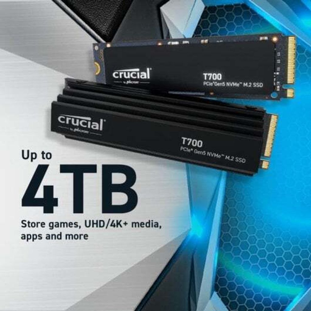 Crucial T700 with heatsink   4TB PCIe Gen5 NVMe M.2 SSD Produktbild 14