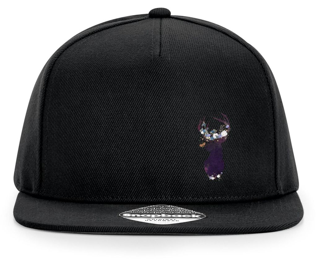 Huuraa Cappy Mütze Hirsch Silhouette Black Polyester Snapback Kappe Geschenkidee
