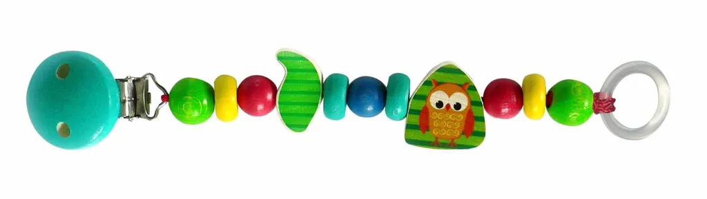 Chaîne pour tétine Hibou - Attache-sucette bébé 35x20x210mm NOUVEAU