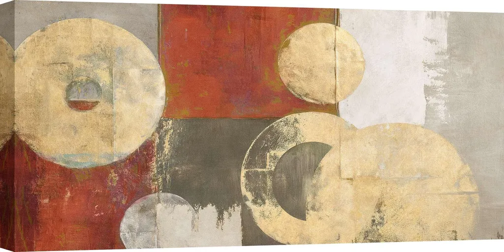 Sublimez un mur vide : Tableau abstrait moderne Golden Orbits 120x60cm