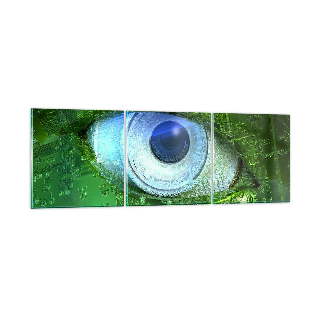 Bilder auf glas - Computergrafik Abstraktion Prozessor - 120x40cm - Glasbilder - Wandbilder - Kunstdruck - Wanddekoration aus Glas - Glas Bilder - ...