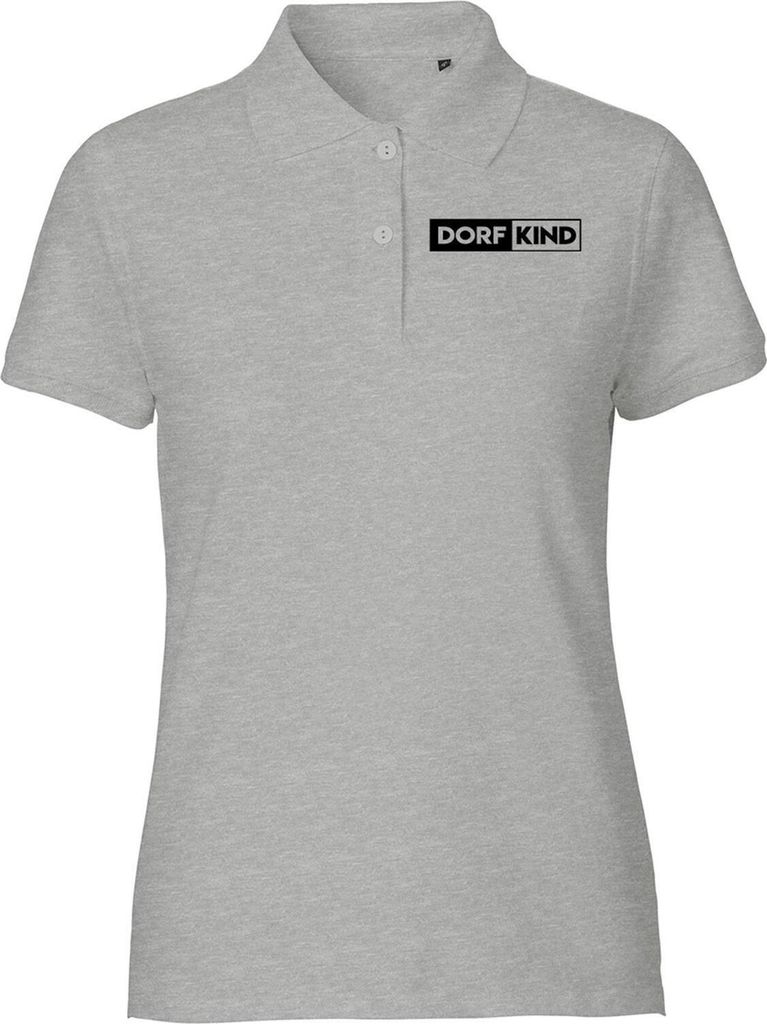 Hellweg Druckerei Rundhals Polo Shirt Dorfkind Modern Geschenk Frauen Poloshirt Sport Grey Größe M Bio Baumwolle Fairtrade Dorfkind Modern Mode