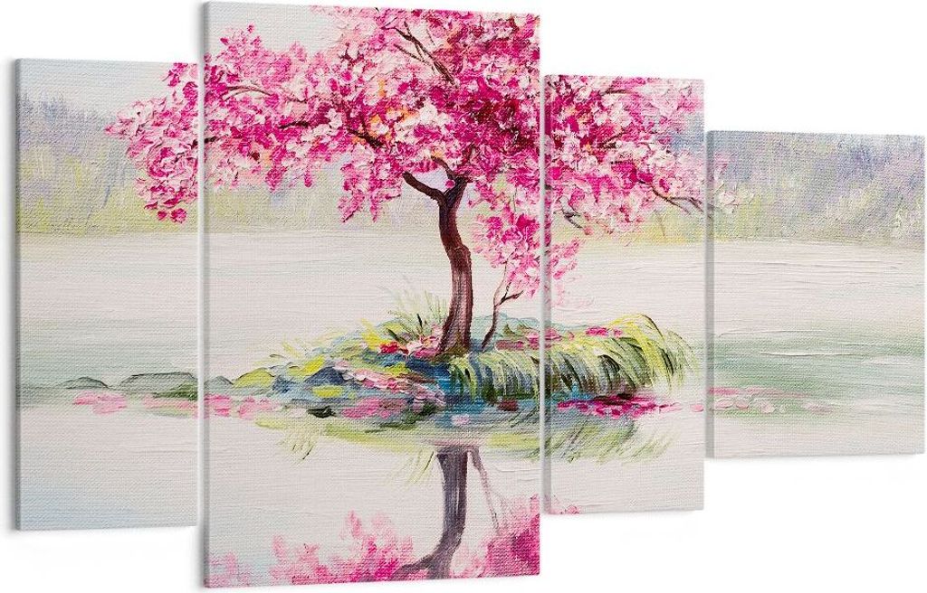 Bild auf Leinwand - Leinwandbild - Baum Abstraktion - 120x70cm - Wand Bild - Wanddeko - Wandbilder - Leinwanddruck - Bilder - Kunstdruck - Wanddeko...