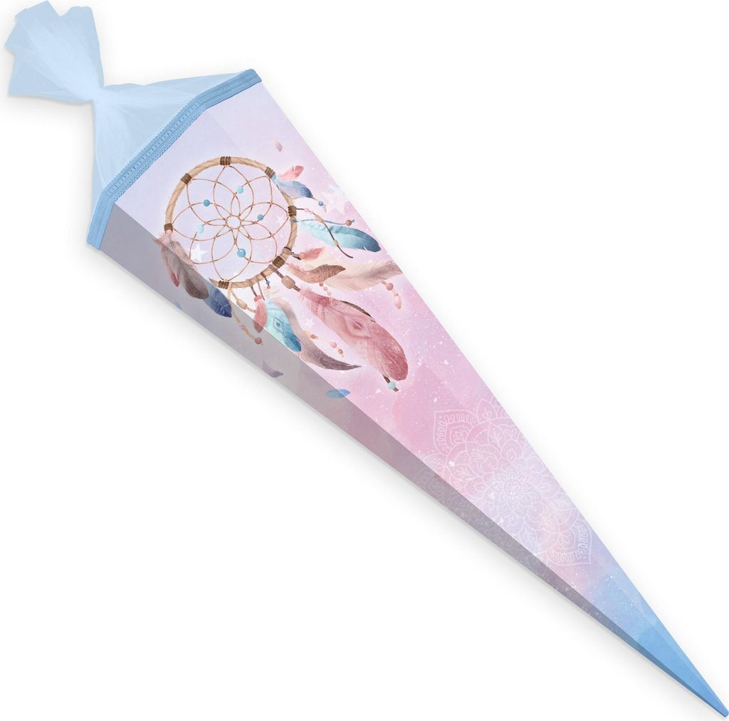 ITENGA Schultüte 85cm eckig Motiv TRAUMFÄNGER Zuckertüte Tüllverschluss