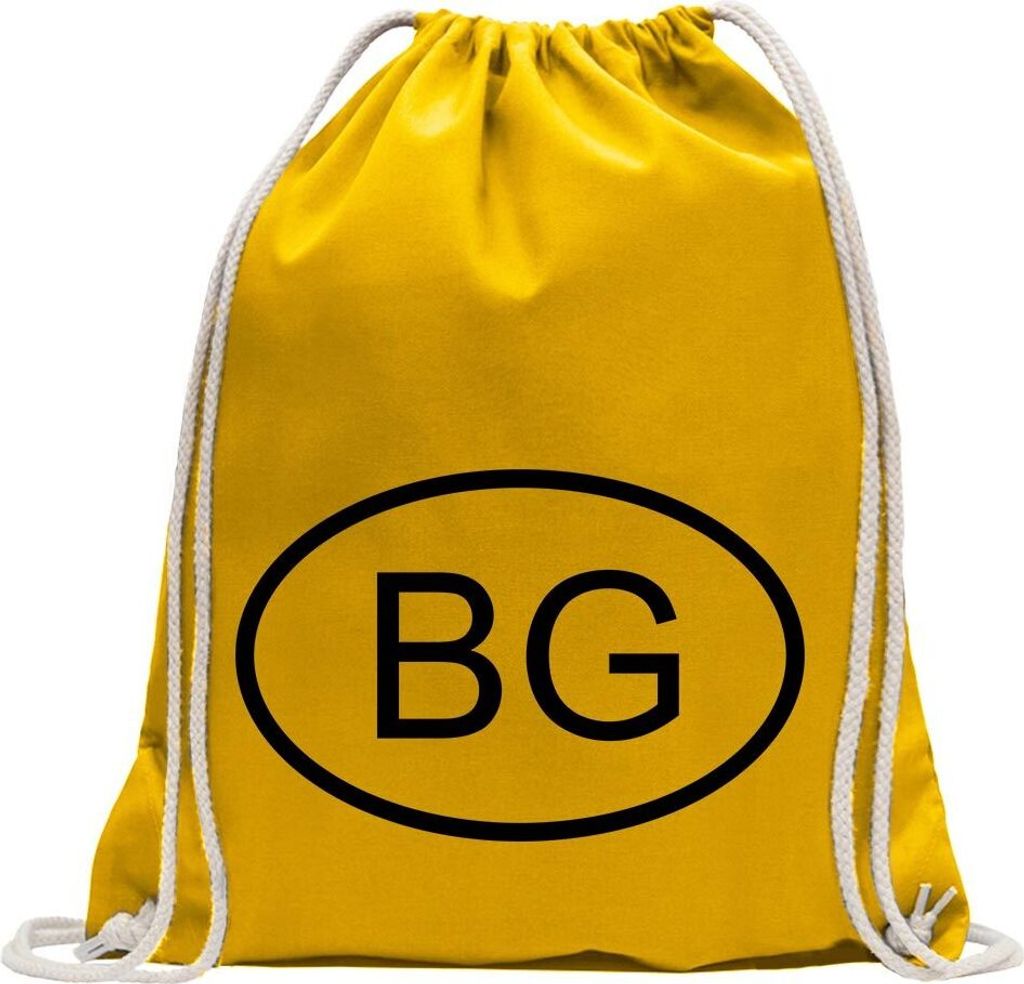 Kiwistar - Turnbeutel - gelb - Bulgarien BG - Fun Rucksack Sport Beutel Gymsack Baumwolle mit Ziehgurt
