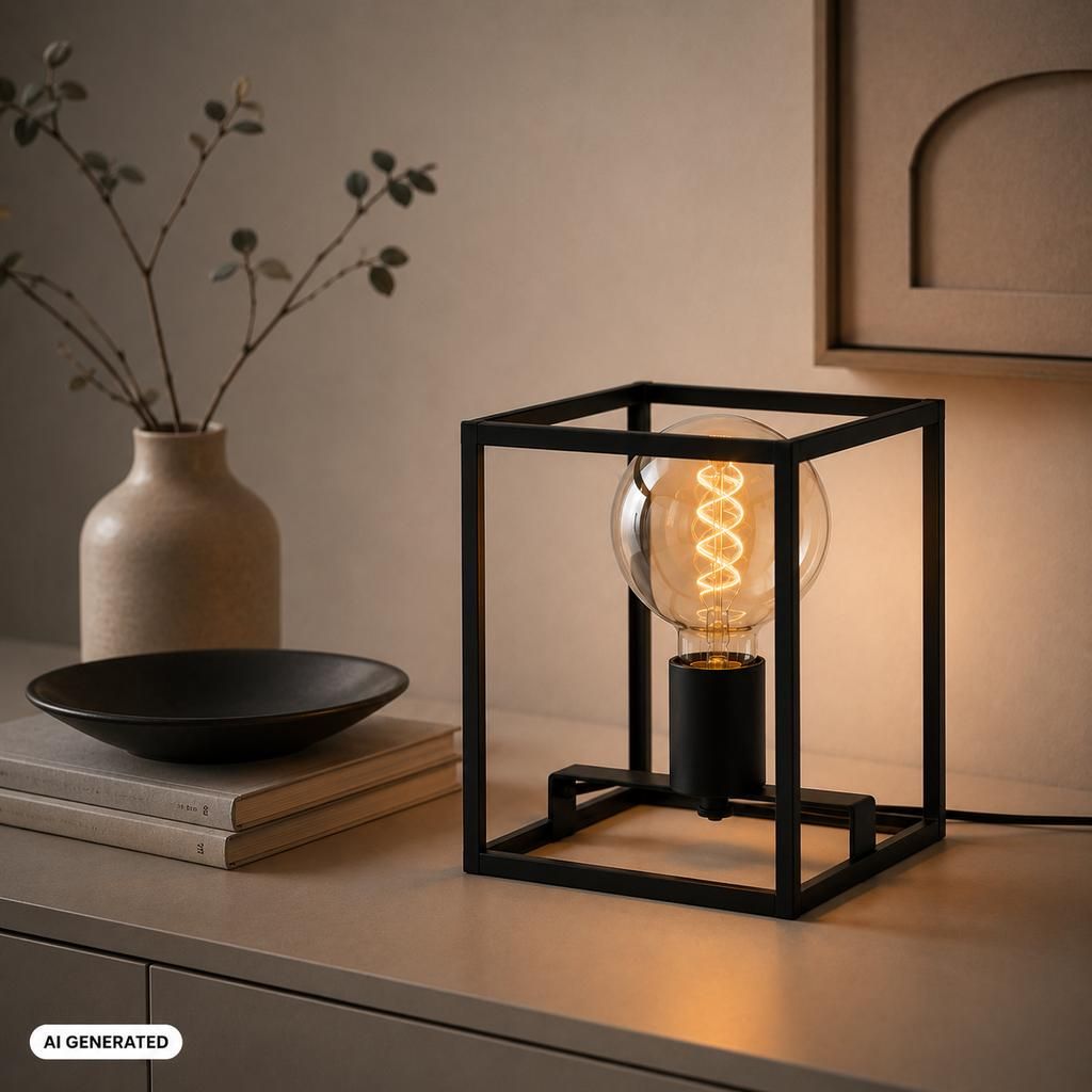Tischleuchte 1-flammig Black Steel 40W Kabelschalter Produktbild 